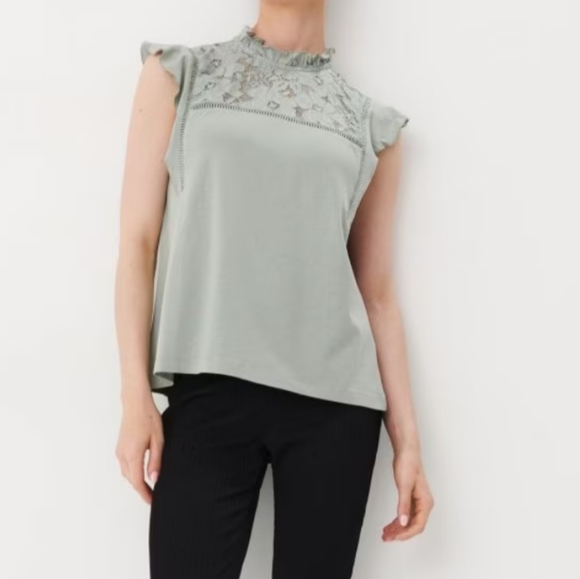 MOHITO Light Green Shirt With Ruffles - Picture 5 of 16